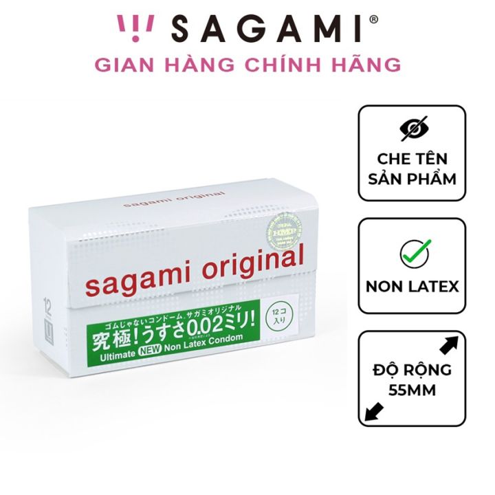 Bao Cao Su Size Lớn 55mm Sagami Original 0.02 Của Nhật Bản (hộp 12 ...