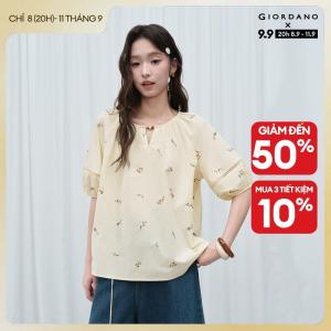 GIORDANO Women Shirt Round Neck Raglan Shirt Casual Stylish Trendy Elegant Comfortable Fashion Classic Modern 18346718