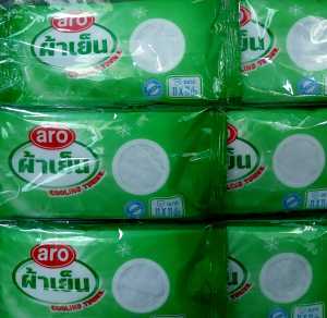 aro ตราเอโร่ #ผ้าขนหนูอเนกประสงค์ #ผ้าขนหนูเย็น สีขาว ขนาด 11 x 11 นิ้ว จำนวน 30 ผืน