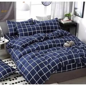 Sprei Resleting /sarung kasur busa motif Kotak-kotak katun halus