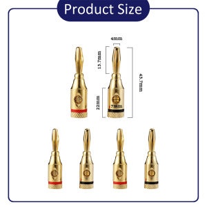 บานาน่าแจ็ค ส่งจากไทย หัวปลั๊ก ชุบทอง 6 ชิ้น Gold Banana Plugs Jack 4mm 6 ชิ้น แจ็ค เครื่องเสียง ลำโพง