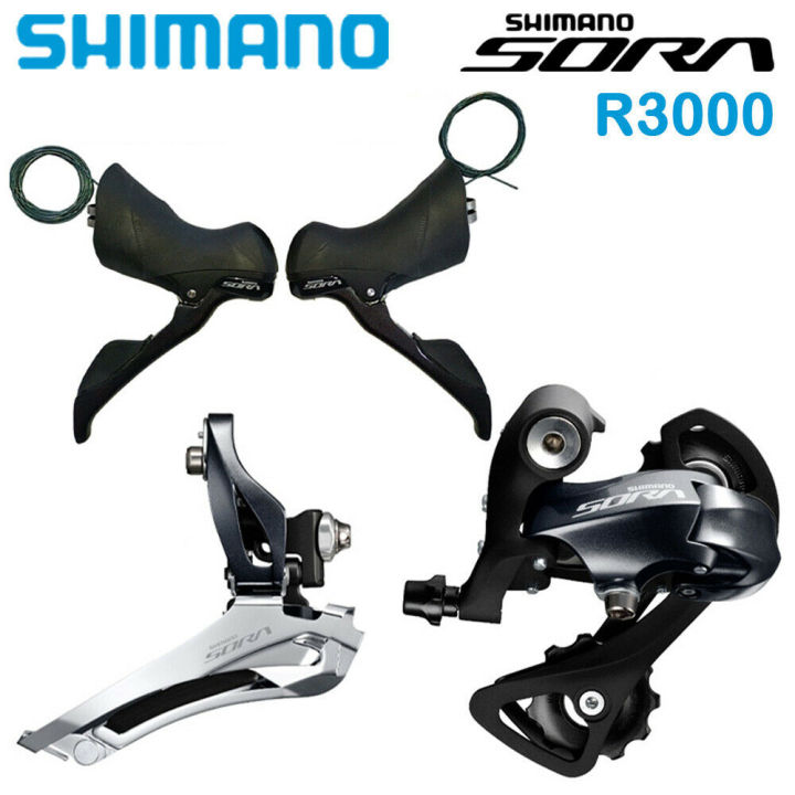 Shimano SORA R3000 Groupset 2x9 Speed Road Bike ST+FD+RD R3000 Shifter ...