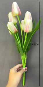 ELEGANT REALISTIC 7 HEADS TULIPS FLOWER ARTIFICIAL DECORATION (SC -057)