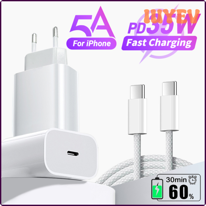 IUYEV PD 35W USB C Charger For Apple iPhone 15 Pro Max Fast Charging 1M