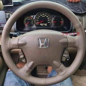 Kaly For Honda CR-V CRV 2002-2006 Car Accessories DIY Hand Stitched nonslip wear resistant Genuine Leather Car Steering Wheel Cover 2B5Z7