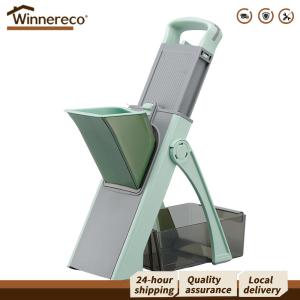 [Winnereco Flagship Mall]Multifunctional Vegetable Cutter 304 Stainless Steel Household Grater Anti-Slip Lemon Slicing Tool for Home Kitchen