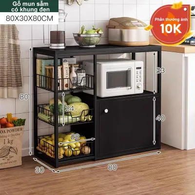 MIKI Kệ Tủ Bếp Chống Bụi Đa Tầng Kệ Để Lò Vi Sóng Tủ Lưu Trữ Đa Năng Nhà Bếp Phòng Khách
