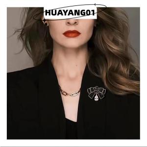 HUAYANG01 [HOT FASHION] เข็มกลัดรูปโบว์ดอกคาเมลเลียสีดำน้ำมันหยดโลหะสำหรับใช้ในการไว้ทุกข์เข็มกลัดกระเป๋าสุดหรูของฝรั่งเศสเข็มกลัดเครื่องประดับติดเสื้อผ้ากระดุมติดเสื้อสูท