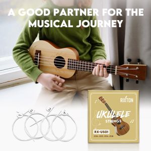 Ukulele Strings RIXTON Nylon Ukelele Strings Tuning Replacement 4 Pack 4 Strings for Musical Instruments Easy for Beginners Easy on Fingertips for General Ukulele Sweet Sound