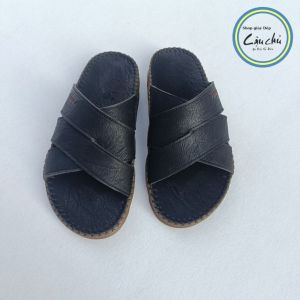 Dép da nam quai chéo thời trang  Dép nam đốc tơ` thá¡ lan  đế cao 3cm trẻ bền đẹp