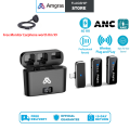 Amgras SoundMeta Ⅲ ANC Wireless Lavalier Microphone Wireless With Active Noise Cancelling Dual-Channel Recording LCD. 
