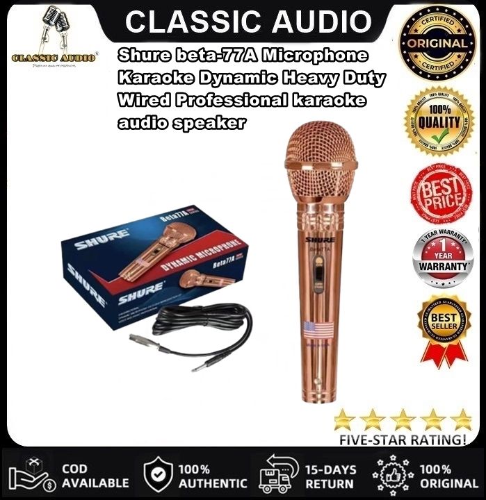 Shure beta-77A Microphone Karaoke Dynamic Heavy Duty Wired Professional  karaoke audio speaker classic audio (original) Lazada PH