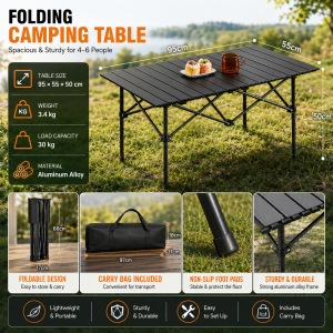 Outdoor Folding Table Portable Camping Table Multi-Function Ultra-light Picnic Table Aluminum Alloy Table Barbecue Picnic Camping Table