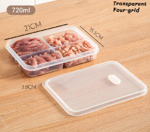 4/6 Grids Frozen Meat Storage BoxFood Grade Freezer Containers With Vented LidPortion Control For Fridge Organization