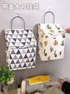 Fabric storage hanging bag hanging clothes dormitory artifact wall hanging bathroom door storage bag storage rack small cloth bag