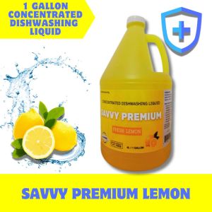 AMECLEAN SAVVY PREMIUM Concentrated Dishwashing Liquid Lemon 1 Gallon (4L)