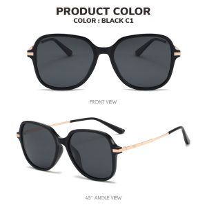 Berrybarton Kacamata Hitam Frame Geometric TR 90 Polarized Anti UV 400 Pria Wanita Bisa Minus 238