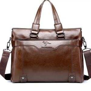 Túi xách da mềm cho nam Yingfei túi công sở kangaroo túi đeo chéo túi laptop nam dung tích lớn túi đeo vai