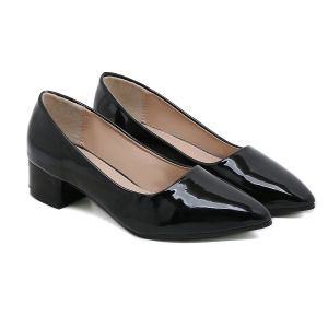 1 INCH glossy/ganmosa/leather close toe heels for women