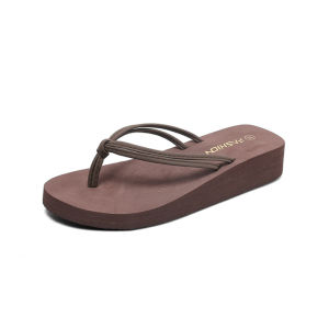 [Free Shipping] Womens Summer Fashionable Outdoor Non-Slip Wedge Thick-Soled Flip-Flops for Bathroom Beach and Casual Wear