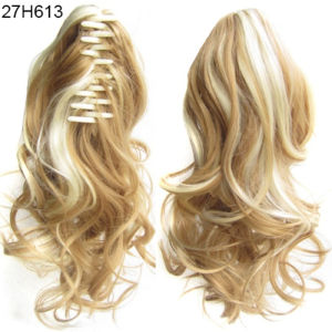 35cm Extra Thick Real Claw Synthetic Ponytail Clip In Hair Extensions Pony Tail Long Curly Hairpiece for Women