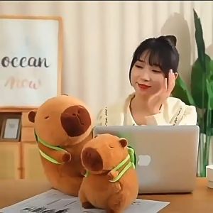 Capybara Plush Toy with Turtle Backpack – Super Soft Cute Cuddly Stuffed Animal 40/50cm Adorable Gift