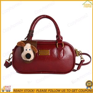 [CY] Women PU Leather Top Handle Shoulder Bag with Zipper Crossbody Shoulder Bag Adjustable Strap for Travel Work Daily Use