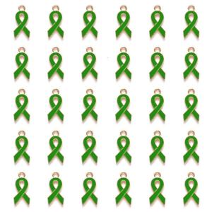 30ชิ้นสีชมพู/สีม่วง/ริบบิ้นสีแดงจี้ชาร์มเต้านมการรับรู้มะเร็งเต้านมเสน่ห์สำหรับเครื่องประดับทำ DIY เครื่องประดับ