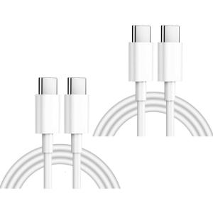2pcs du lịch thân thiện USB C để USB C dây Cáp Sạc Dây cung cấp điện đáng tin cậy transfe thích hợp cho S22/S21 điện thoại