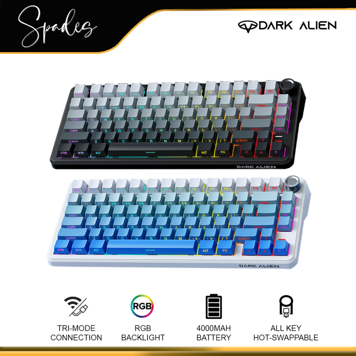 Dark Alien K820 81 KEY Tri Mode Gasket Wireless Wired Hot Swappable ...