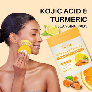 codTurmeric Kojic Acid Cleansing Pad Gently Exfoliates Removal Deeply Cleanses Skin Whitens And Lightens Spots Maintains FacialCare