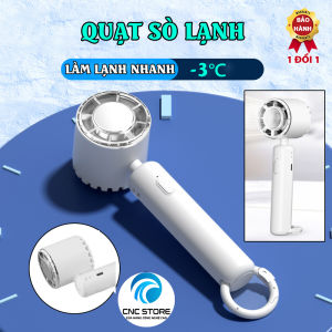 Quạt làm lạnh cầm tay P-106  quạt tích điện để bàn có móc treo đa năng sò lạnh nhiệt độ cực thấp cực mát