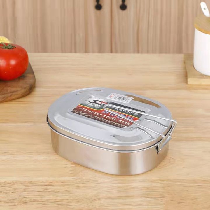 304 Stainless Steel Square Lunch Box Food Container Bento Box for Scho