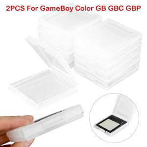 NEXTYOO 2PCS Nhựa Hộp đựng game Rõ ràng Chống bụi Hộp đựng thẻ trò chơi Bộ nhớ chơi game Vỏ cứng Giá đỡ thẻ trò chơi Cho GameBoy Màu GB GBC GBP Phụ kiện máy chơi game