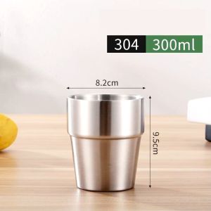 304 Stainless Steel Mug Multi-purpose Water Cup Double-layer Insulated Coffee Cup Creative Beer Cups