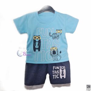 BOBOBAM BAJU BAYI LAKI LAKI SETELAN ANAK COWO LUCU STELAN COWOK 6 12 BULAN KEREN TRENDY KEKINIAN FUNTASTIC HEWAN
