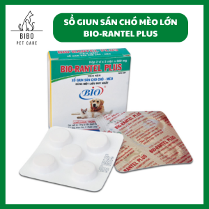 Bio Rantel Plus xổ giun sán chó mèo 1 hộp x 10 viên - 1 viên/10kg - Bibopetcare