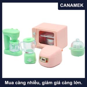 【CANAMEK】 1 Bộ 1:12 Dollhouse thu nhỏ Nồi cơm điện lò vi sóng Máy ép trái cây hấp trứng Nguồn cung cấp nhà bếp mô hình trang trí nội thất đồ chơi nhà búp bê phụ kiện