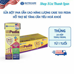 (HSD T7-2026) (Mẫu Mới) Thùng 24 Hộp Sữa Nước Nutricare Care 100 Pedia 110ml/ 180ml.