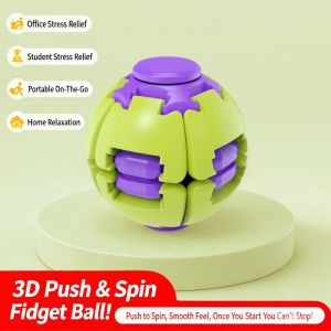 2026 New 3D Printed Press & Spin Fidget Spinner Ball Movable Mechanical Gyro Portable Office Sensory Toy for Stress Anxiety & Boredom Relief Unique Cool Gift