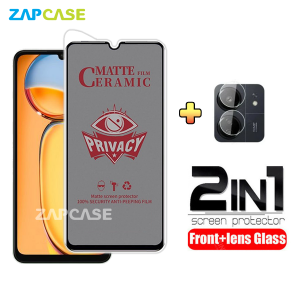 PAKET 2in1 Anti Gores Layar Privacy Xiaomi Redmi 13C Free Tempered Glass Camera Lens