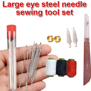 ⚡【Pemasangan Benang Jarum Cepat】Set Alat Jahit 34 Buah / Jarum Besar + Benang Alat Praktis Jahit Jarum Baja Mata Besar / Jarum Baja Dan Satu Set Alat Lengkap / Kotak Jahit Portabel Praktis