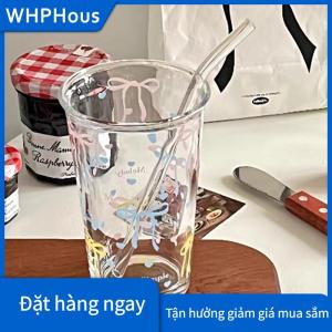 WHPHous Cốc thủy tinh dễ thương cốc nước hoạt hình cốc thủy tinh sọc dễ thương Doodle cốc cà phê hộ gia đình Trà trái cây nước chanh cô gái Quà Tặng