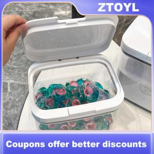 【ZTOYL】 Laundry Pod Container Laundry Pod Holder Sealed And Automatic Pop-Up Large Capacity Holds Laundry Pods For Laundry Room