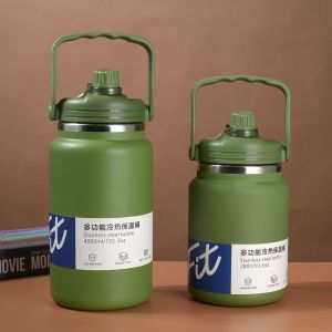 [SG READY STOCK]Thermos Bottle 4000ml/2800ml Tumbler With Handle s304 thermal bottle Insulated Stainless Steel Sports