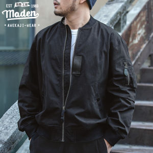 Maden brand tooling style 2025 new men youth 1950S American retro MA-1 bomber jacket autumn new casual army green baseball uniform male gentleman tough guy mature stand collar jacket