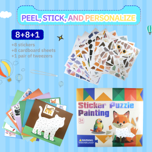 3D pelekat geometri kanak-kanak tangan taman kanak-kanak teka-teki kreatif mainan DIY pelekat awal fokus