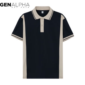Áo thun polo nam GEN ALPHA vải cá sấu phối vai tay polo nam viền cổ mẫu phối basic GEN565