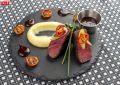 หินรองอเนกประสงค์ แผ่นหินวางอาหาร แผ่นหินเสิร์ฟอาหาร สีดำ Natural Slate Plate. 
