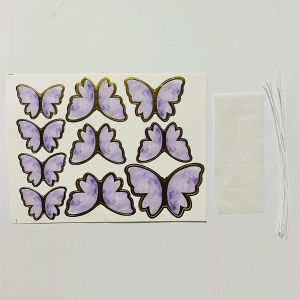 BI Dekorasi Kupu-kupu Kue Ulang Tahun Lukisan Kertas Buket Decoration Butterfly Toppers Cake Bucket Isi 10 Pcs R1140